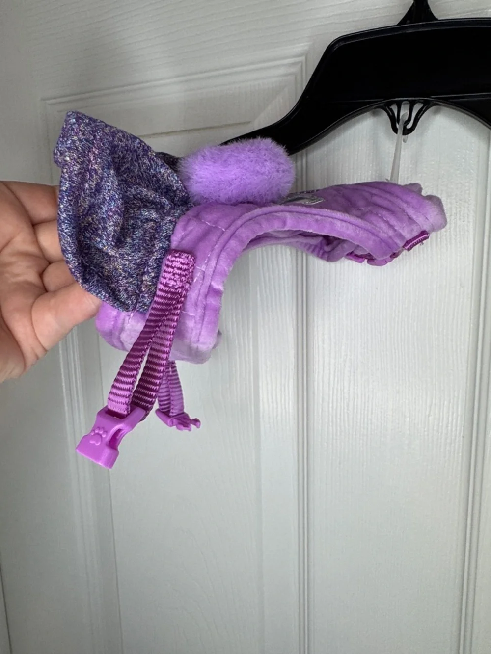 NWT Top Paw Purple Quilted Dog Harness/Dress with Pom-Pom